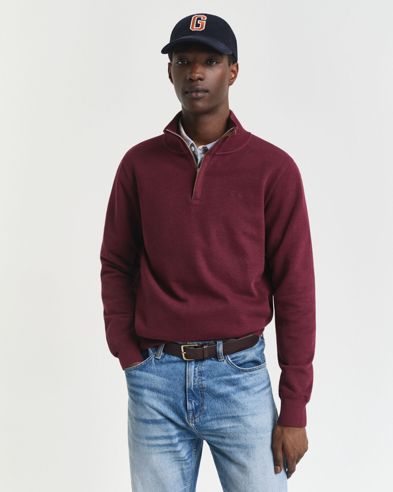 Sacker Rib sweatshirt met korte rits