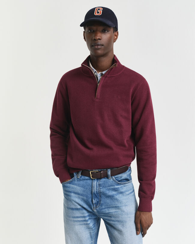 Sacker Rib sweatshirt met korte rits
