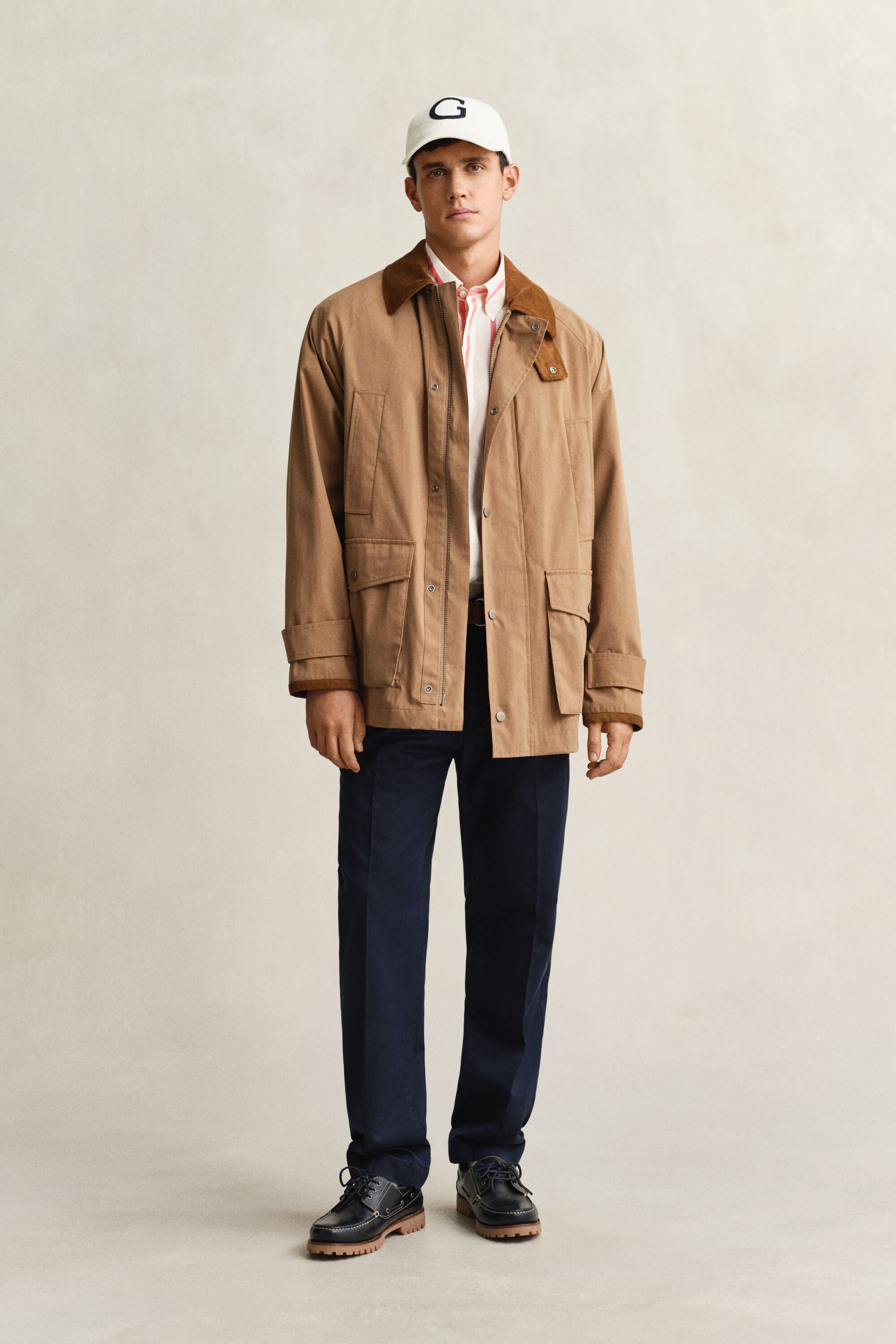 Regular fit chino van keperkatoen