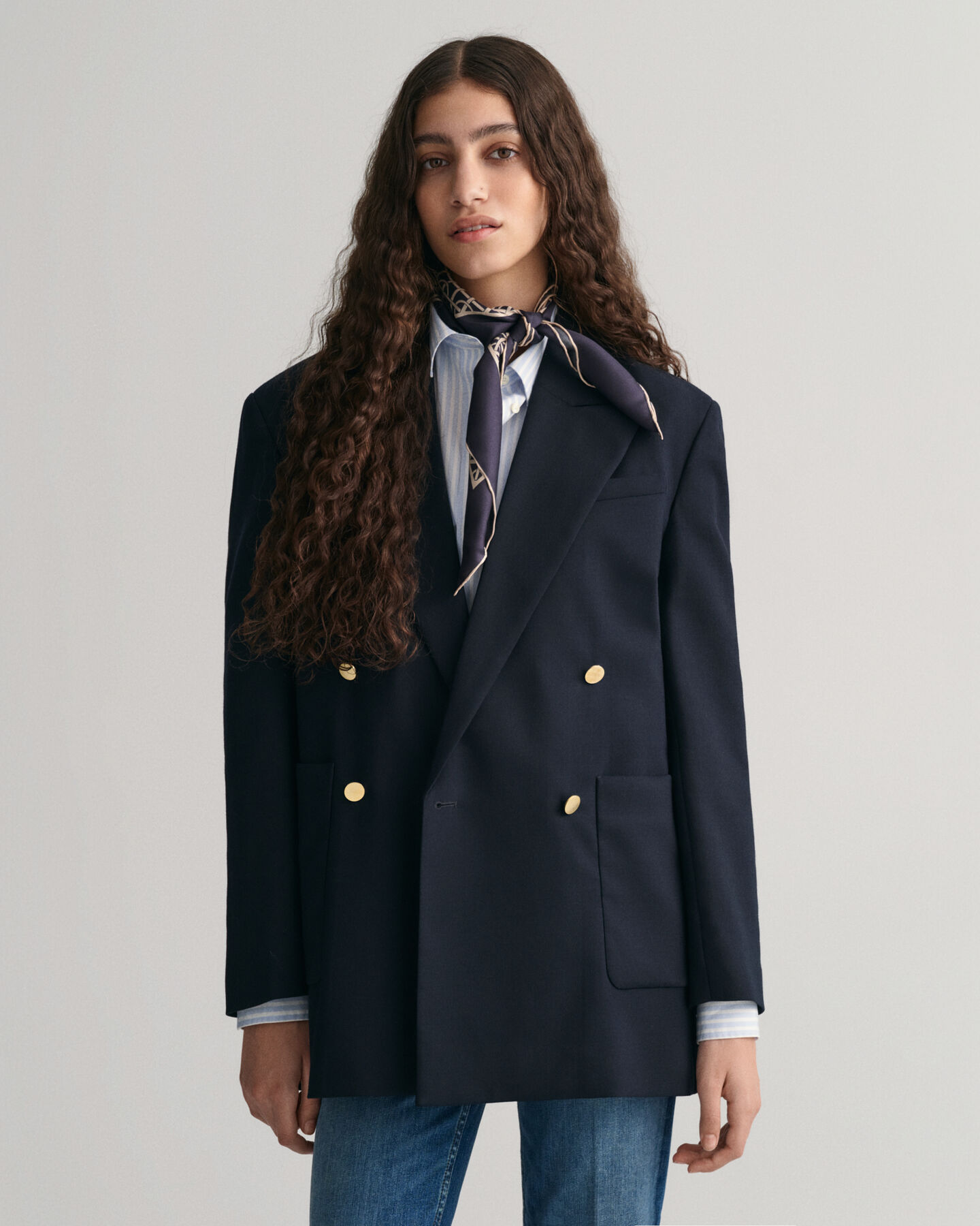 G Patterned zijden sjaal