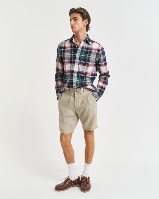 Relaxed Fit linnen short met trekkoordje
