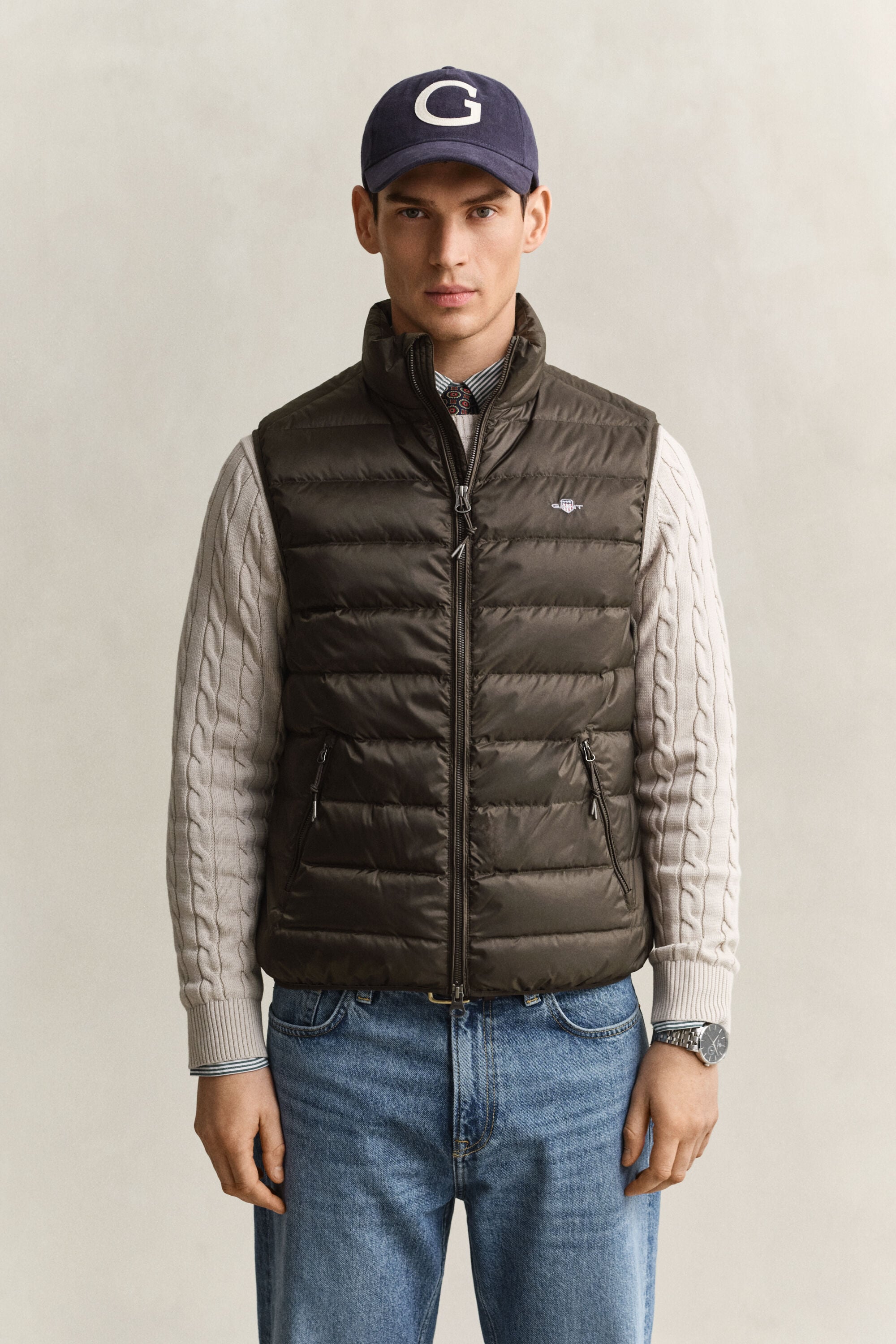 Lichte donsbodywarmer