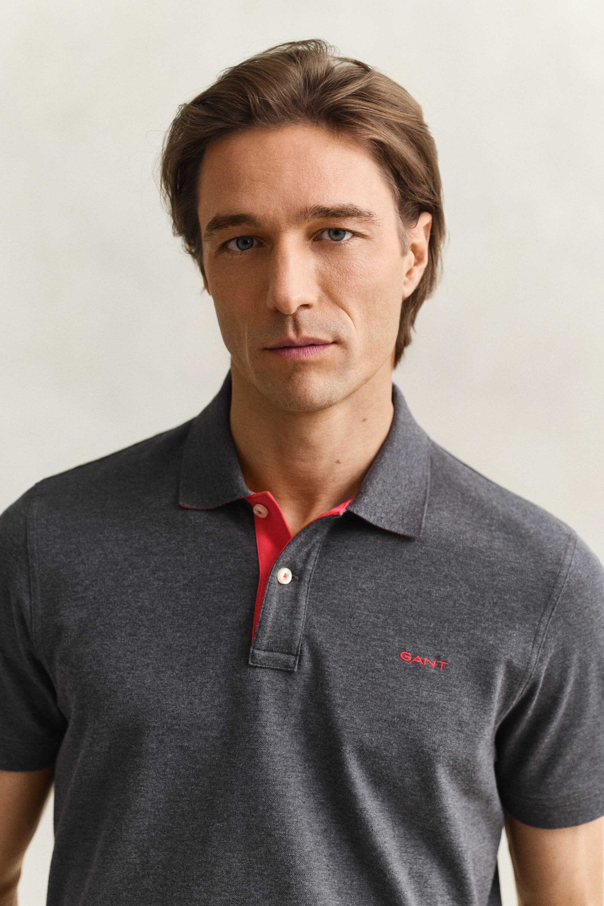 Piqué poloshirt met contrasterend detail