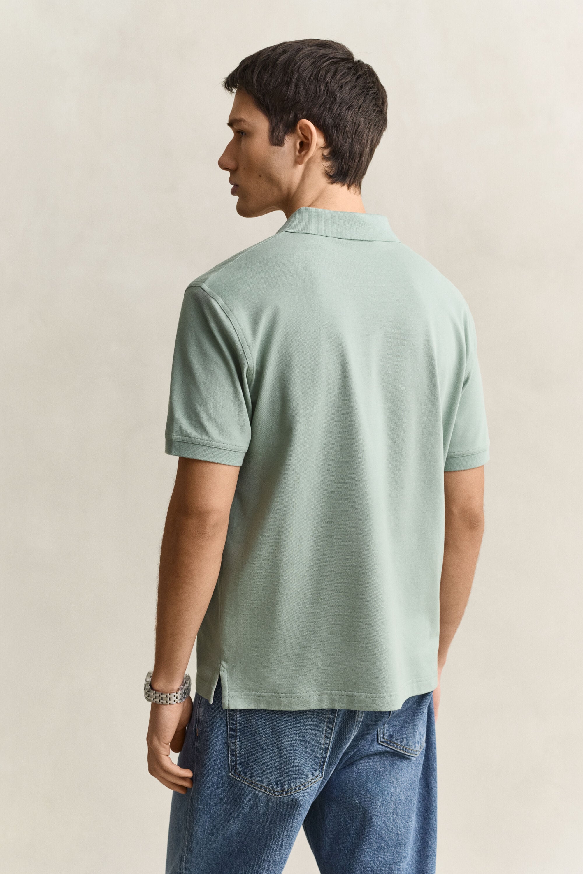Piqué poloshirt met contrasterend detail