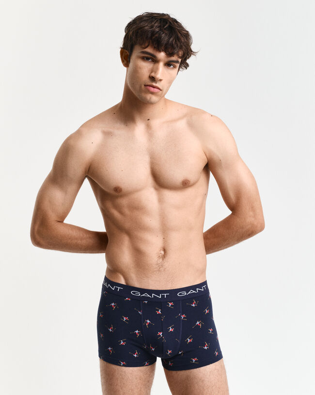 Set van drie boxershorts met ski&euml;rprint in geschenkverpakking
