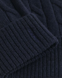 Kabelgebreide wollen beanie