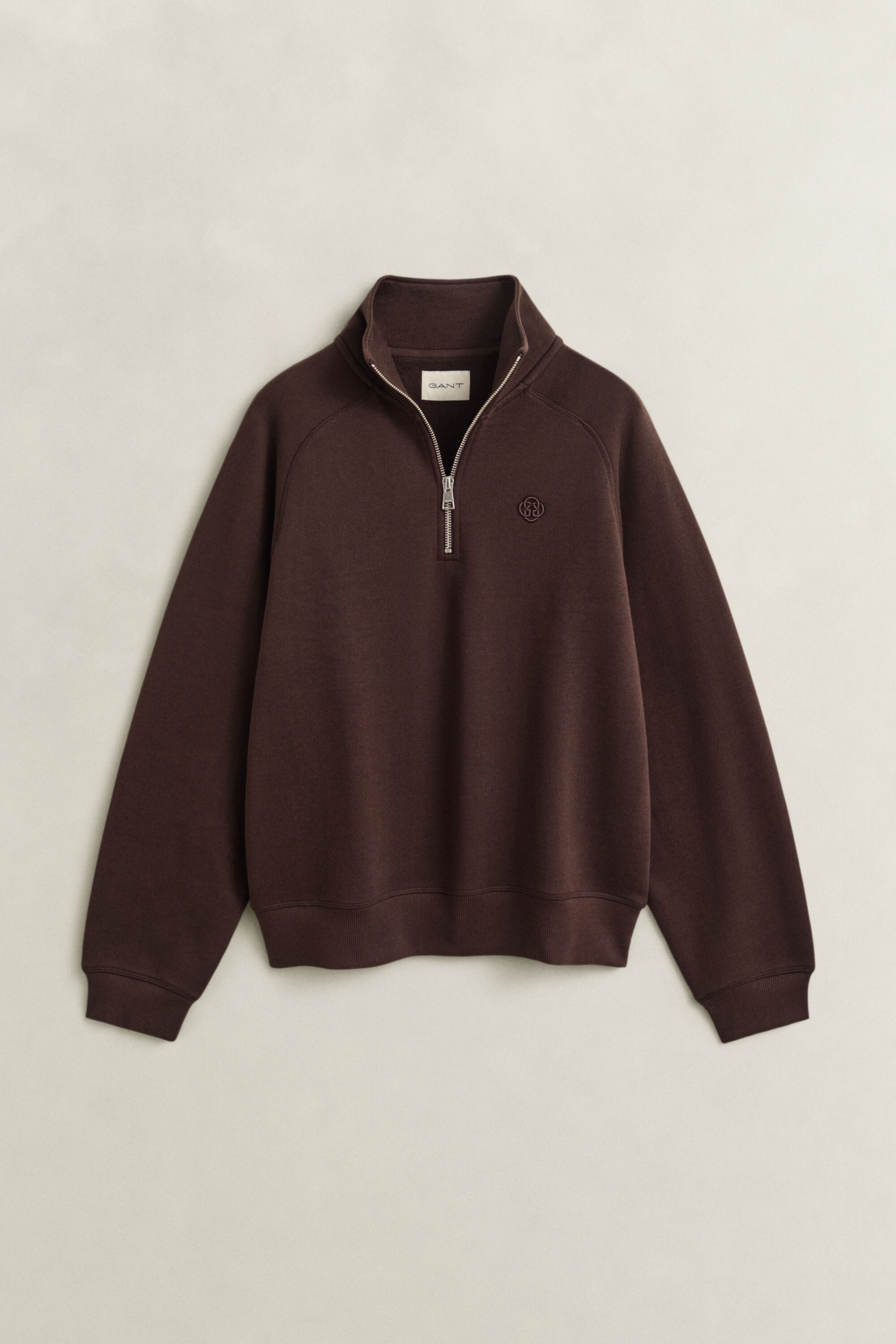 Geborduurd sweatshirt met korte rits