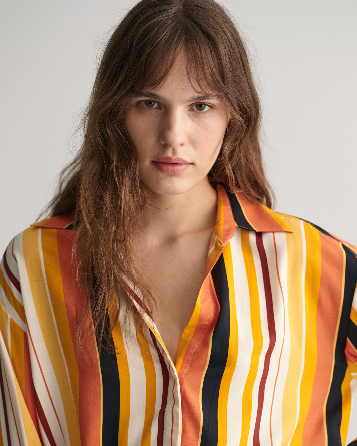 Relaxed Fit gestreept overhemd met strikkoorden