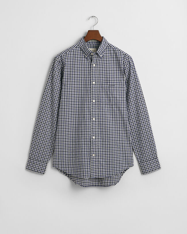 Regular Fit overhemd met Gingham-ruit van lichte keperstof