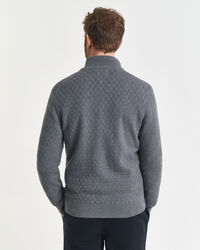 Trui met rits en microtextuur