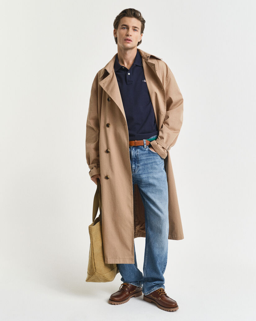 Slim Fit Shield piqué poloshirt