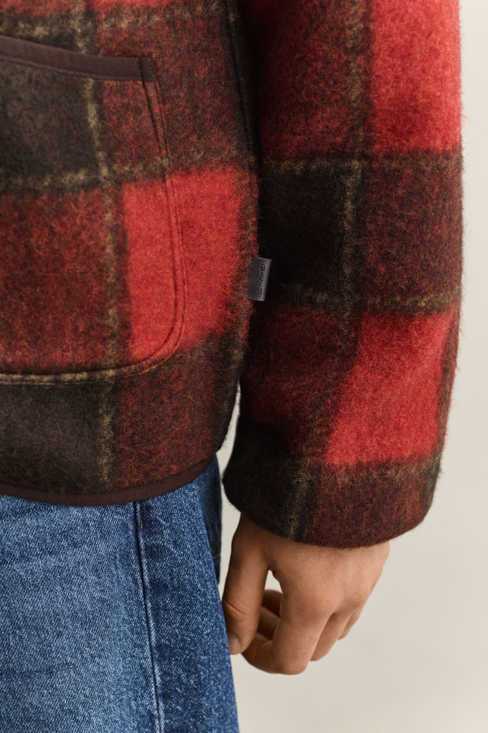 Geruit fleece jack