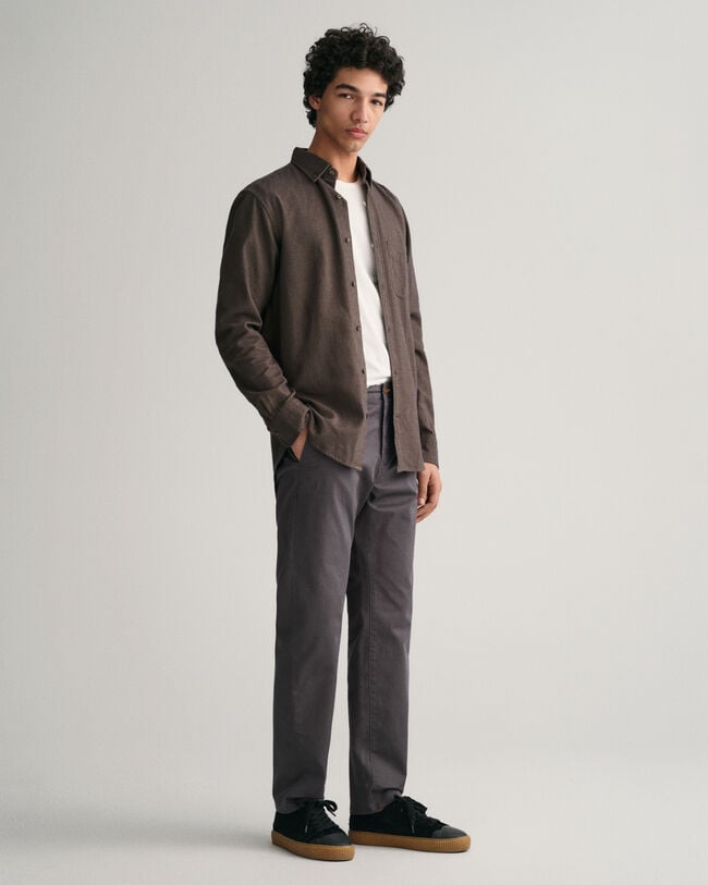 Regular Fit flanellen overhemd met visgraatmotief