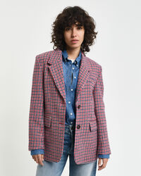 Regular fit blazer met pied-de-poule