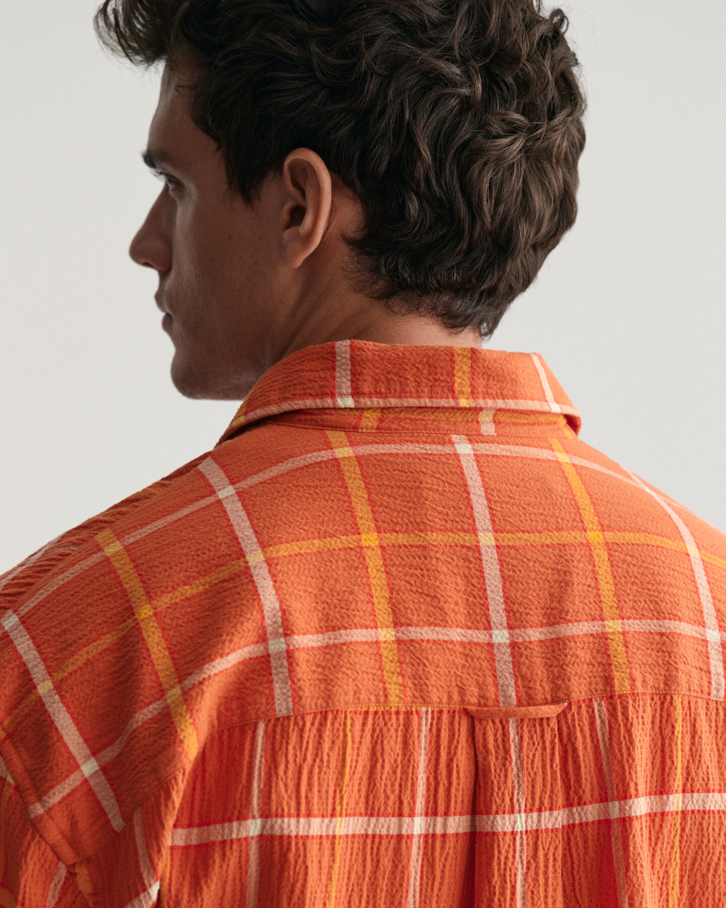 Oversized overhemd met textuur en ruit