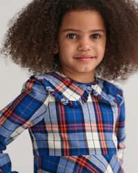 Girls geruite, flanellen jurk