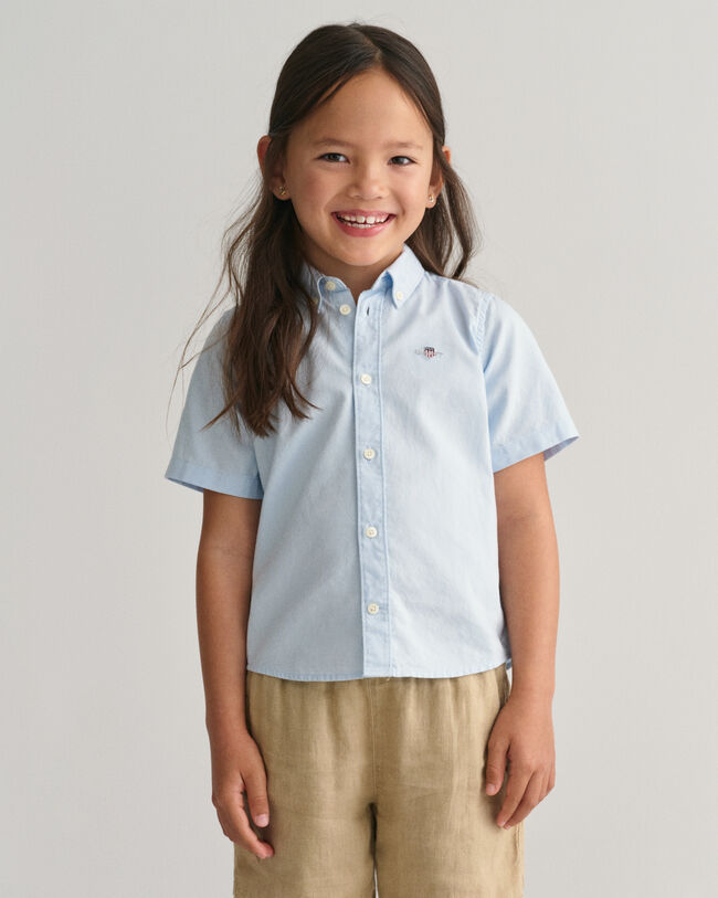 Kids Oxford-overhemd met korte mouwen