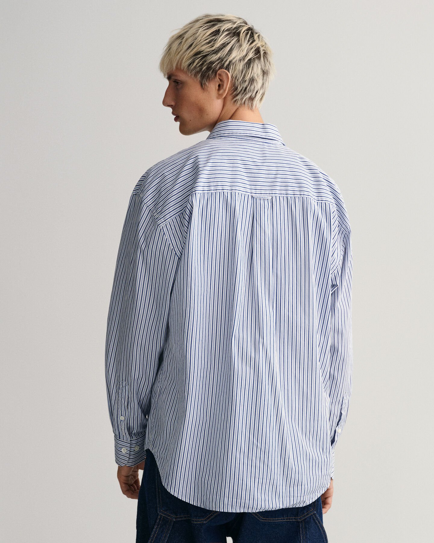 Oversized gestreept overhemd van poplin