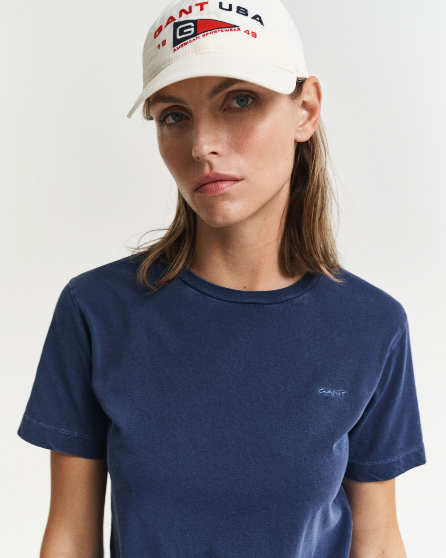 Sunfaded T-shirt met ronde hals