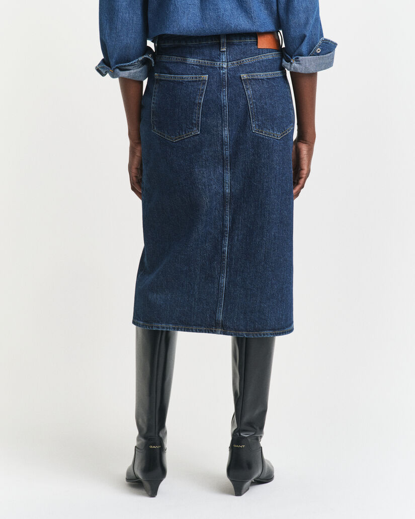 Denim minirok met knopen