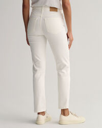 Witte iets kortere Slim Fit jeans