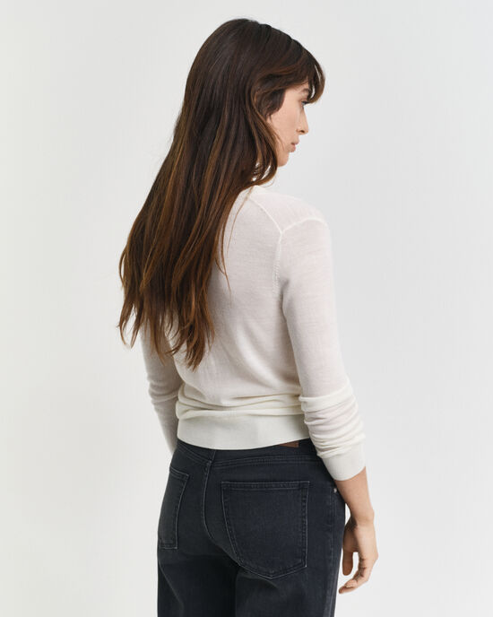 Trui met V-hals van extra zachte merinoswol