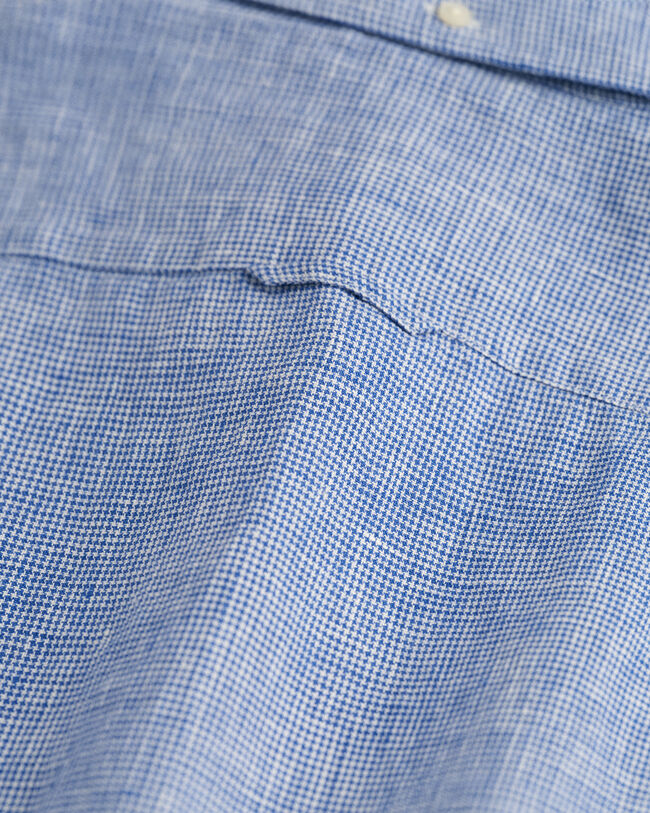 Slim Fit linnen overhemd met pied-de-poule