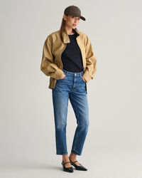 Textured sweater met ronde hals en korte mouwen