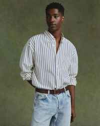 Oversized gestreept overhemd van poplin