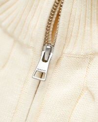 Teens kabelgebreide trui met korte rits van katoen