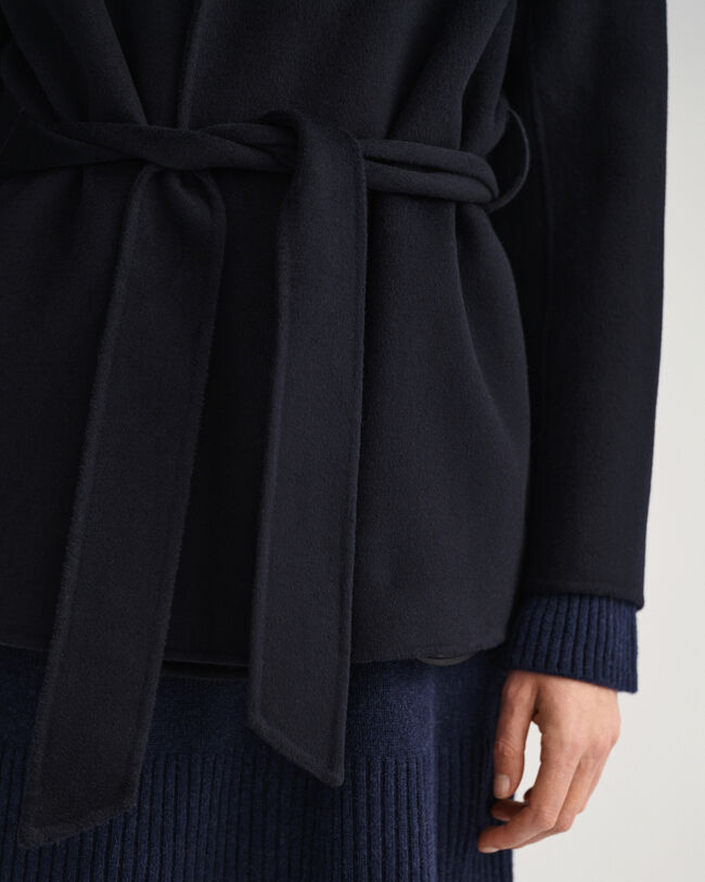 Met de hand gestikte blazer met ceintuur