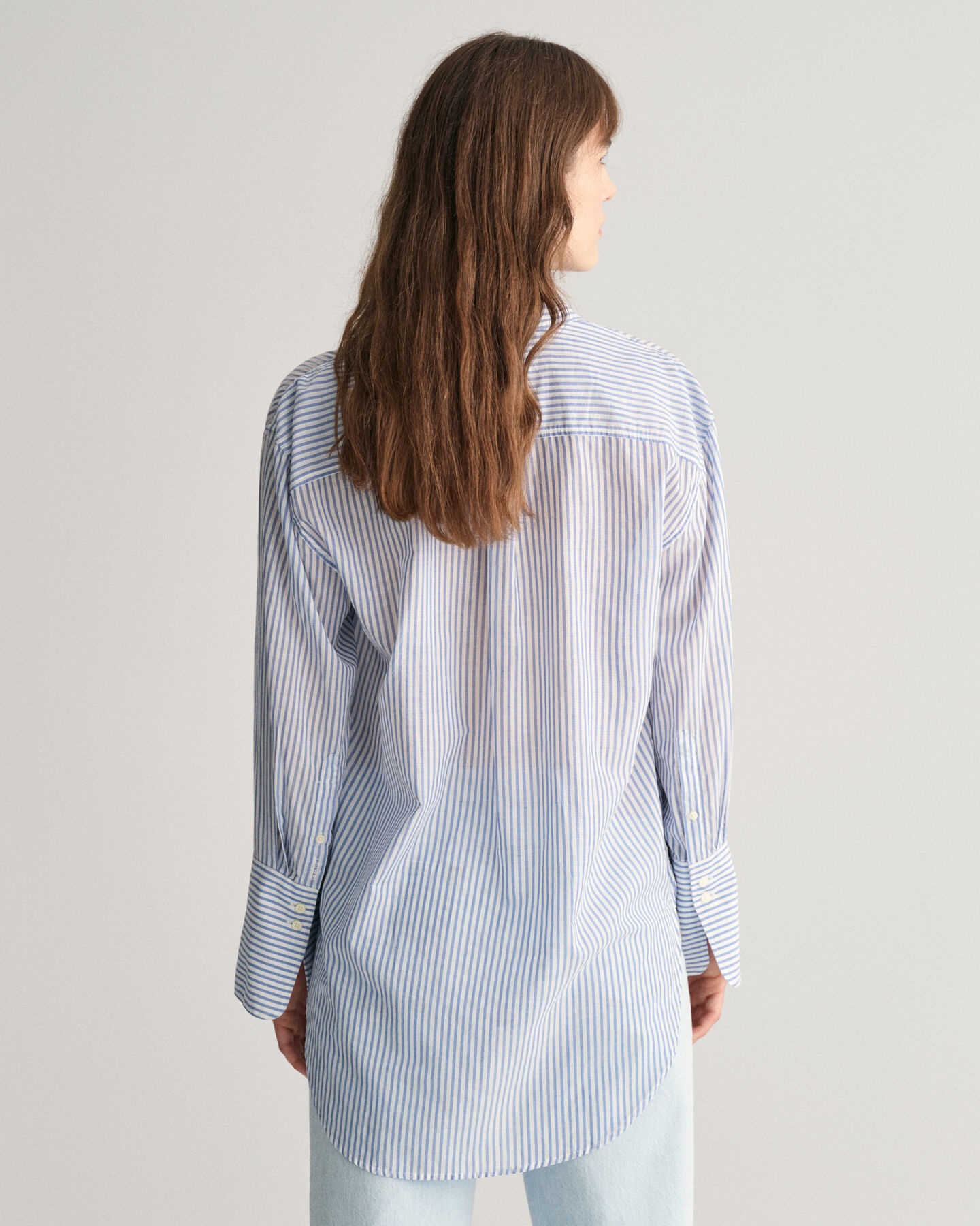 Relaxed Fit blouse met strepen en brede manchetten