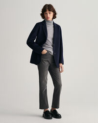 Met de hand gestikte rechte blazer