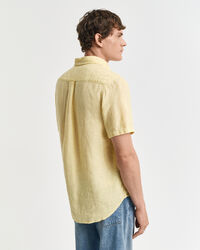 Regular Fit speciaal geverfd linnen overhemd met korte mouwen