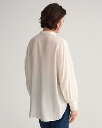 Popover blouse van lyocell en zijde