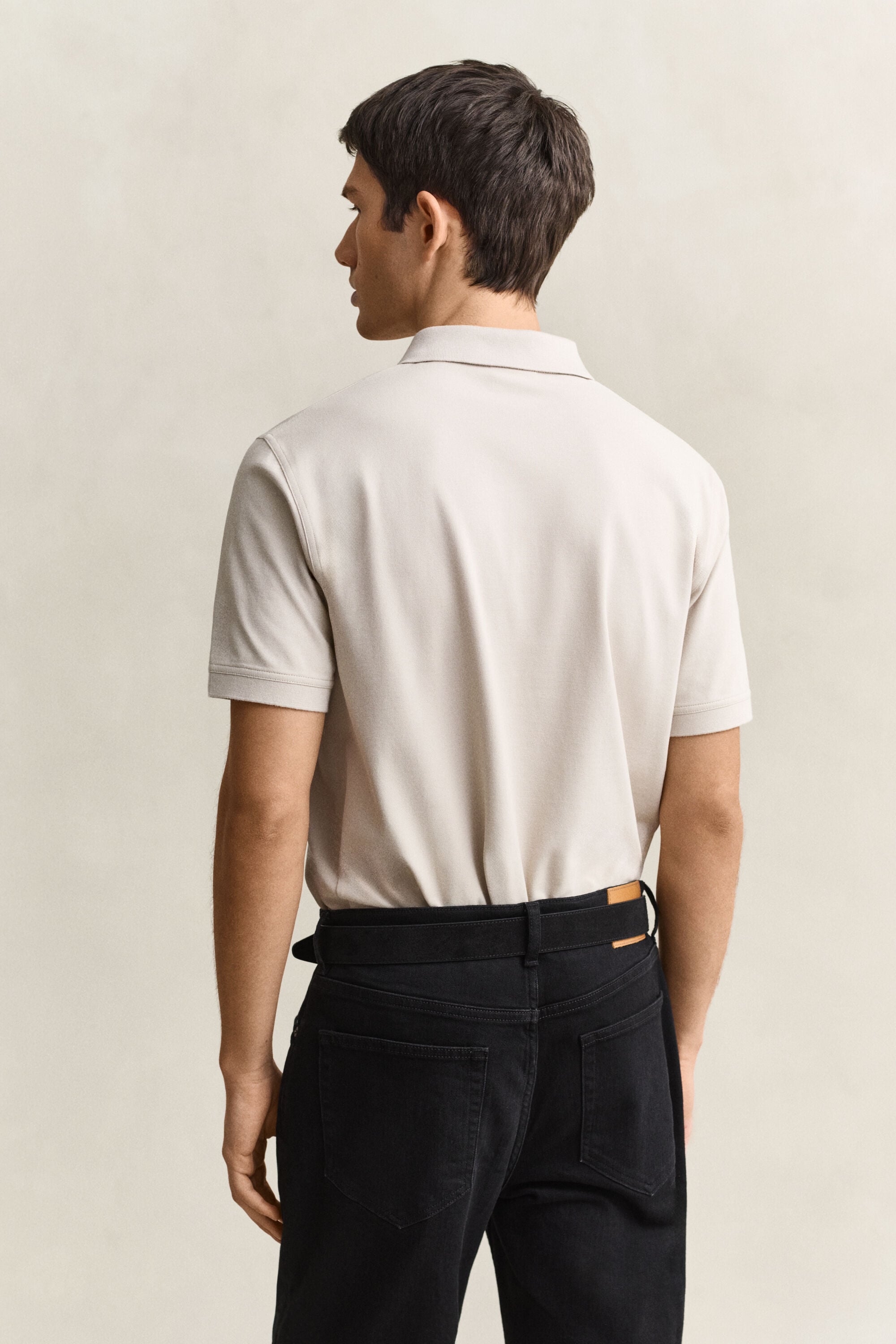 Piqué poloshirt met contrasterend detail