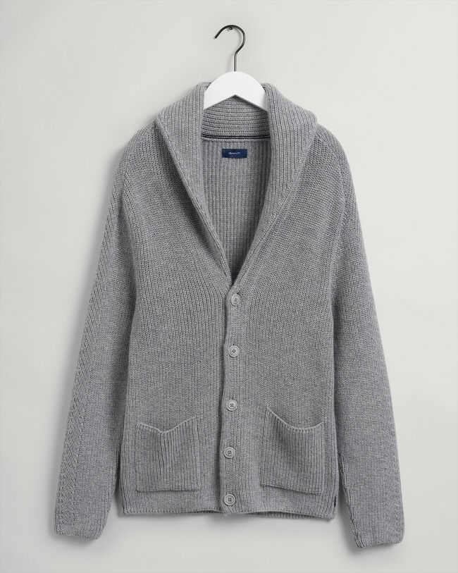 Vest met sjaalkraag van mohairmix