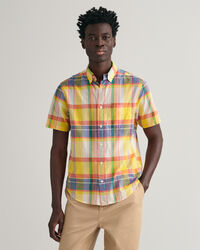 Regular Fit Madras overhemd met korte mouwen