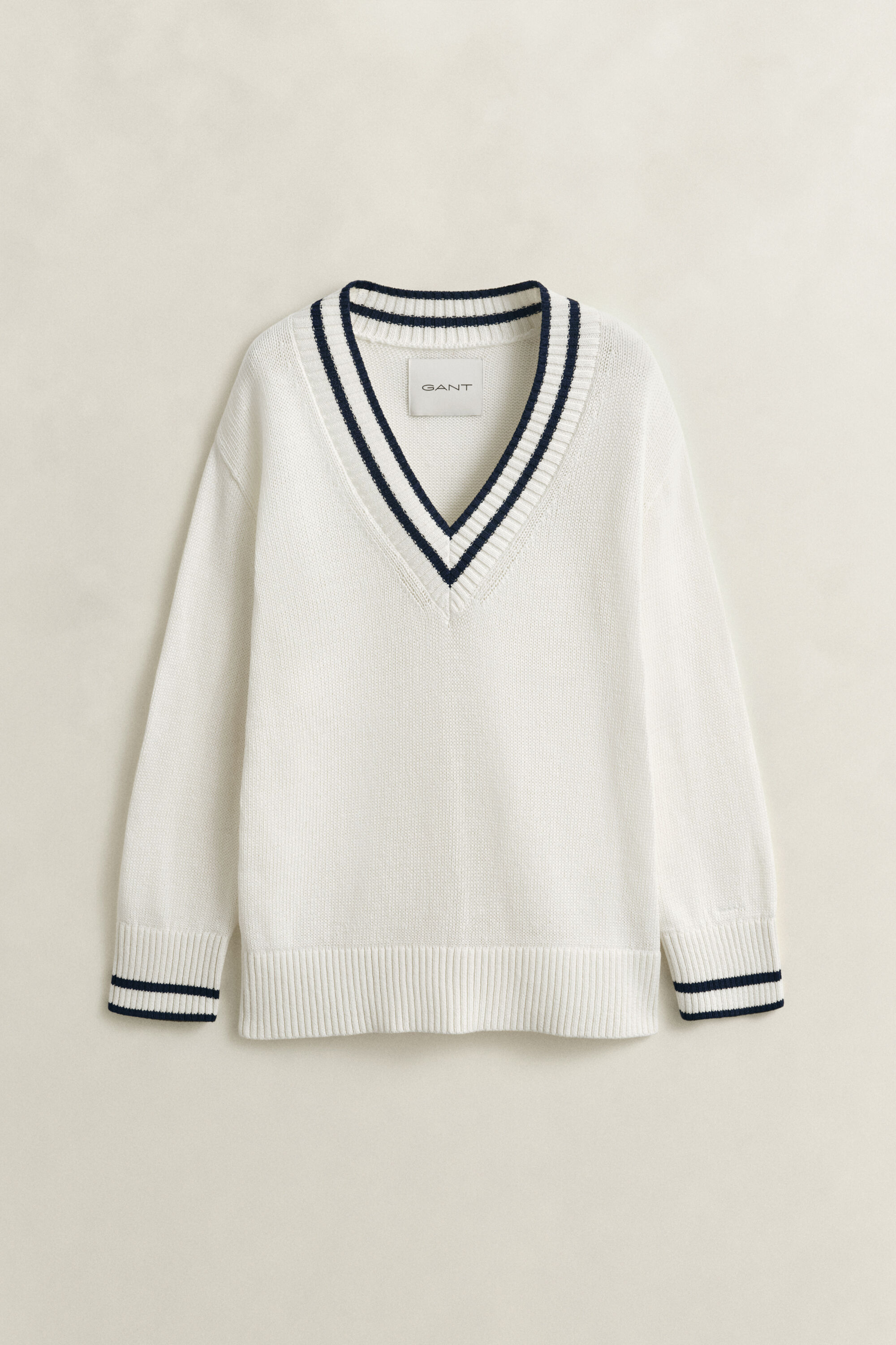 Katoenen sweater met V-hals