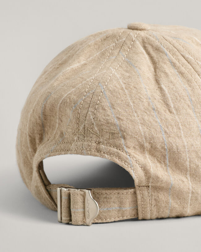 Gestreepte linnen pet