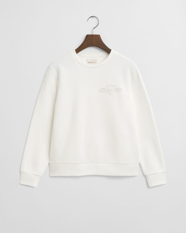 Tonal Shield sweatshirt met ronde hals