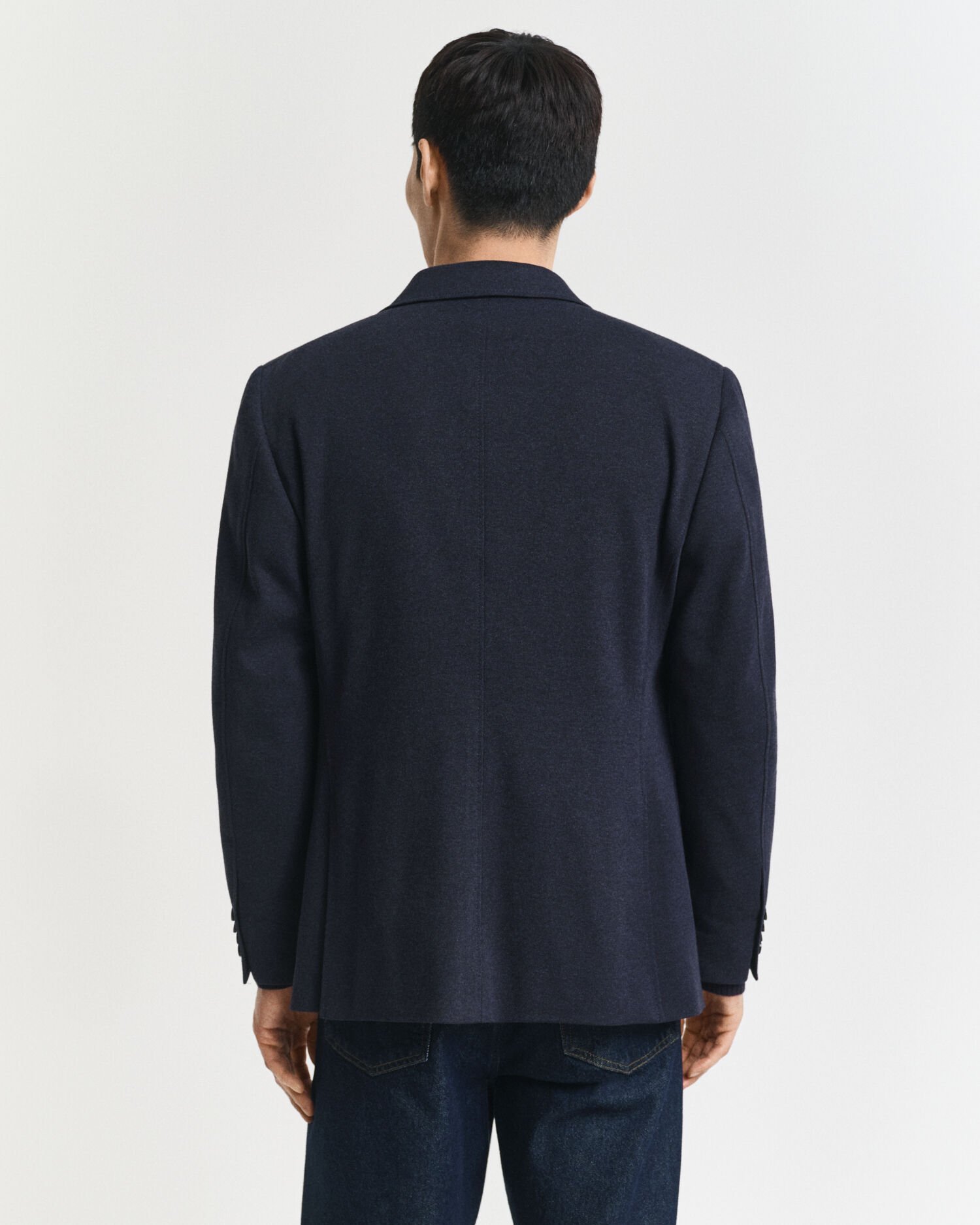 Tweekleurige Slim Fit jersey piqué blazer