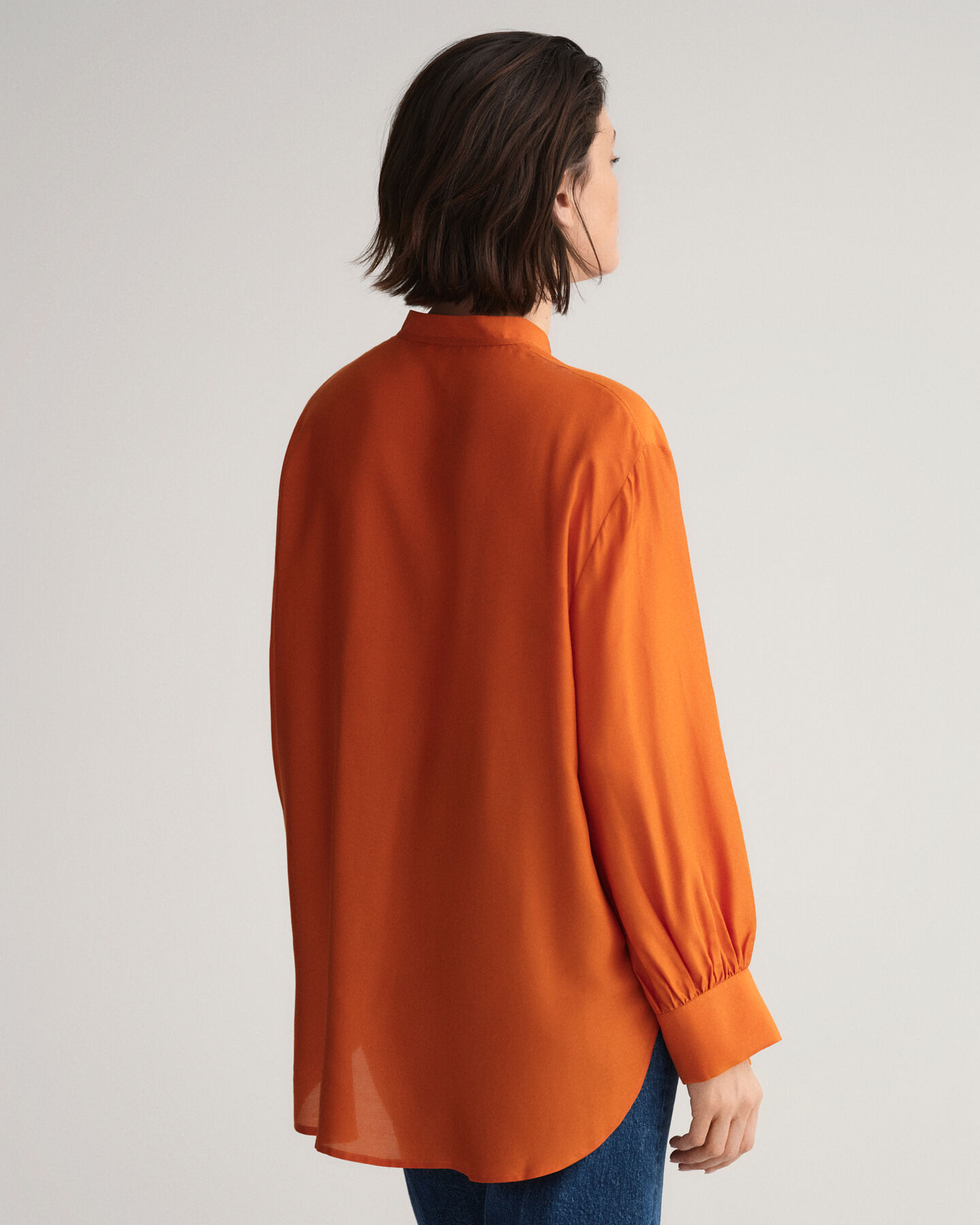 Popover blouse van lyocell en zijde