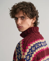 Fair Isle trui met trechterhals