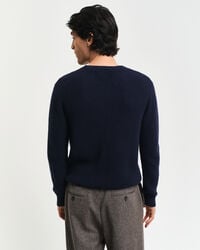 Trui met ronde hals van getextureerde wolmix