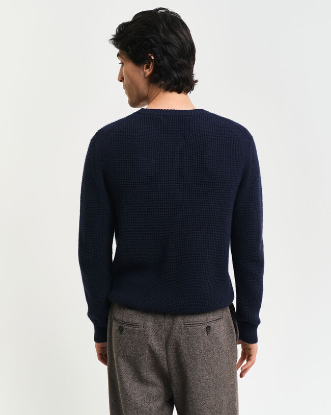 Trui met ronde hals van getextureerde wolmix