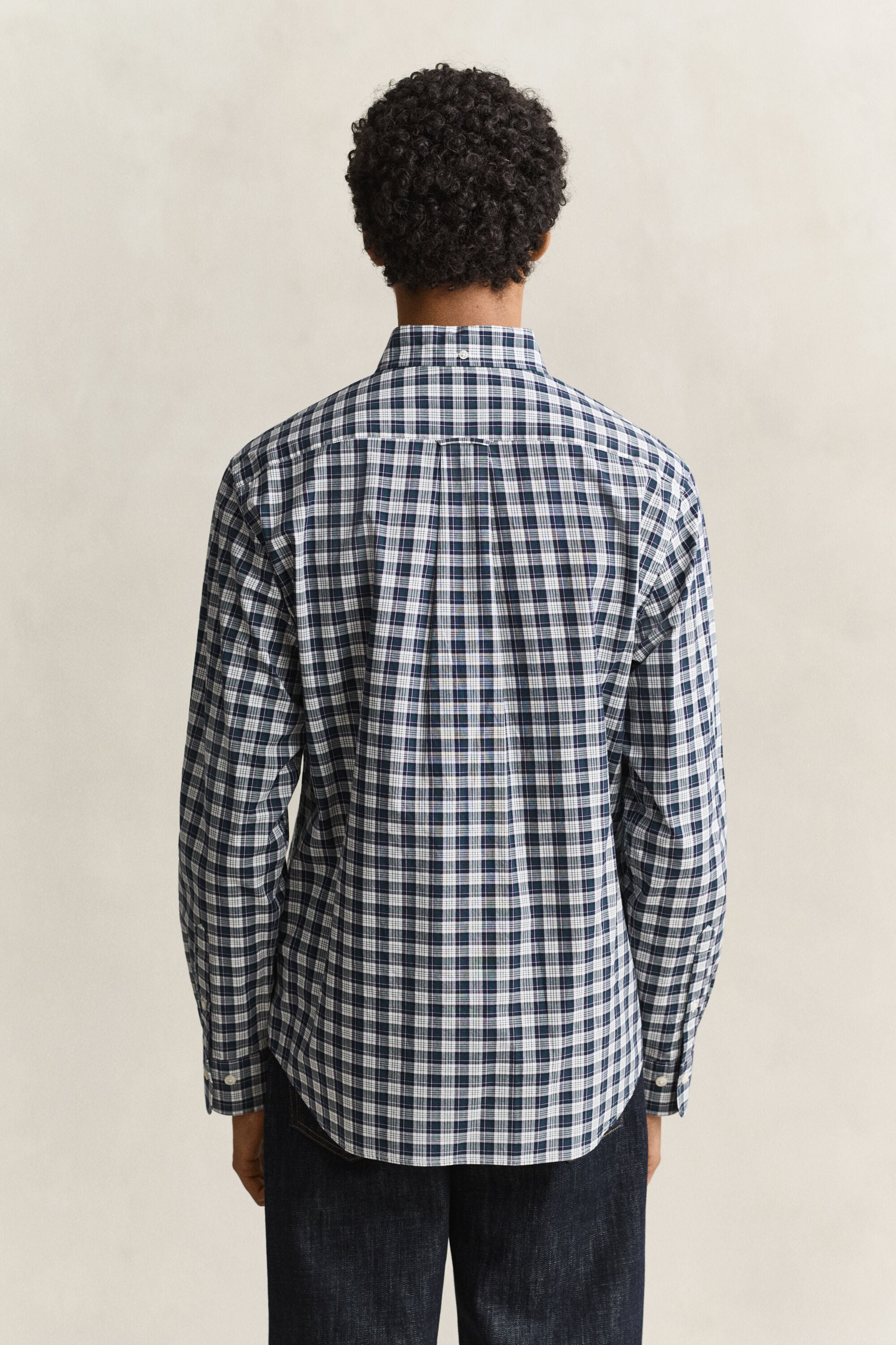 Geruit poplin overhemd