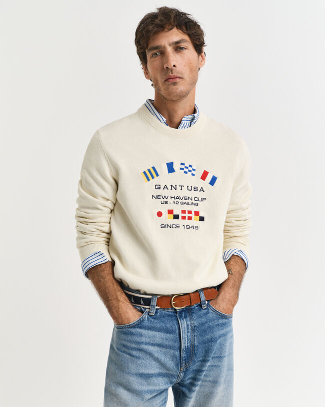 Nautical Flags sweater met ronde hals