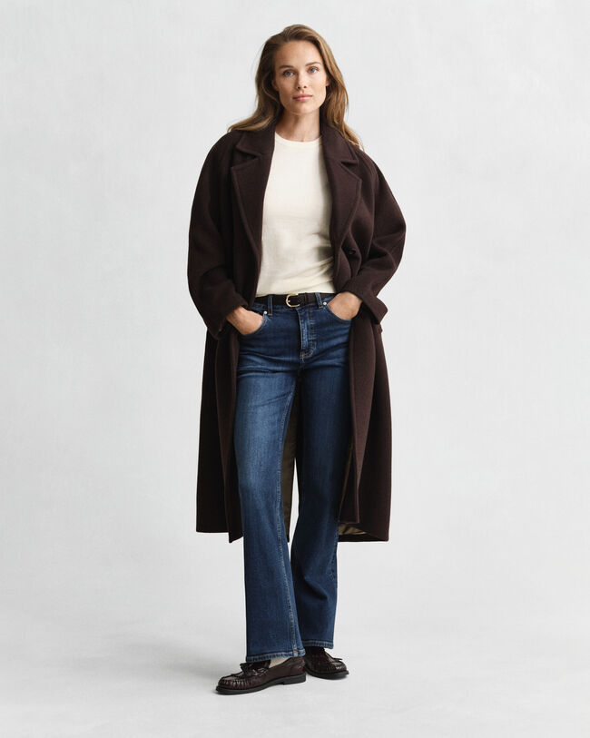 Lichtgewicht trui met ronde hals en korte mouwen