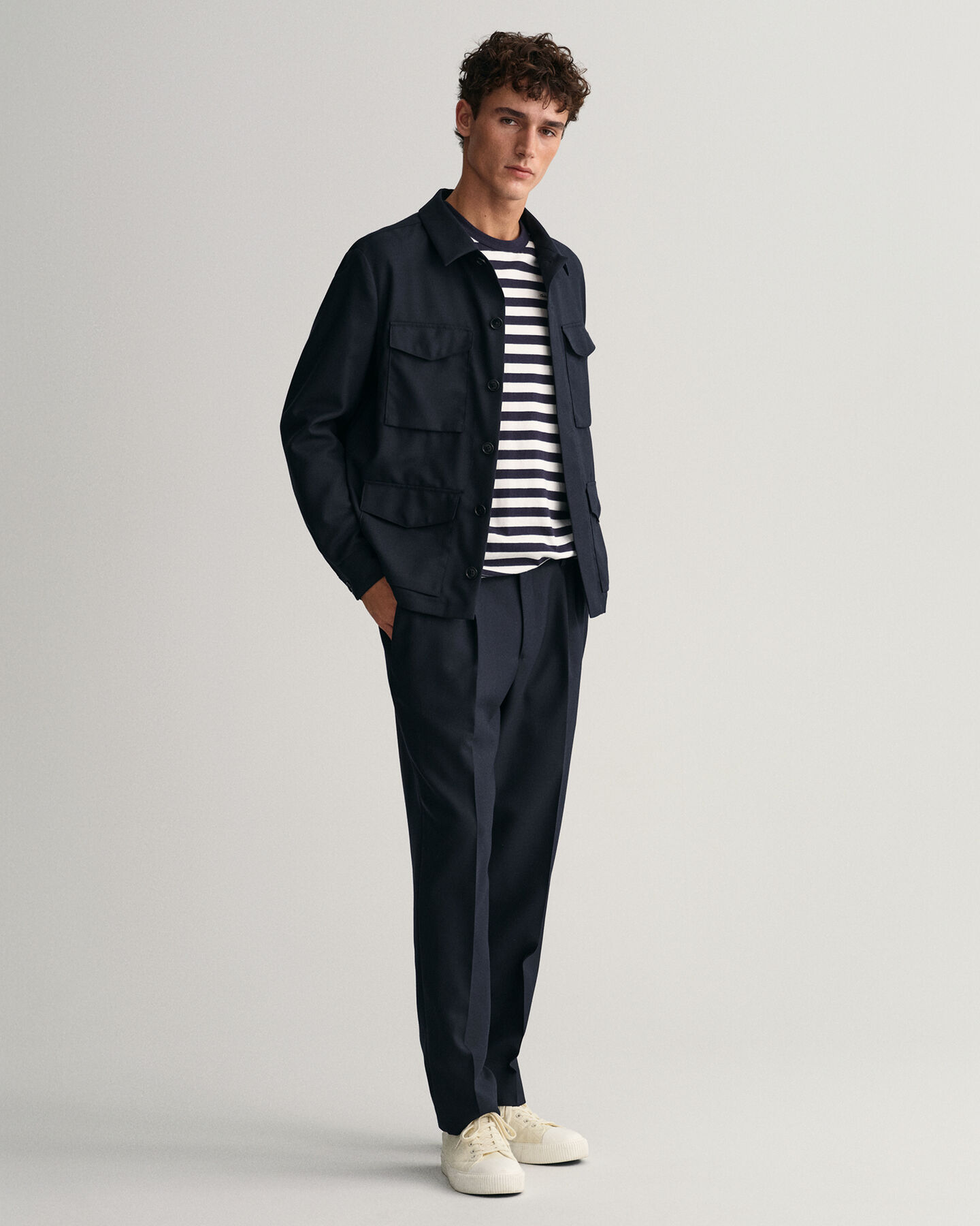 T-shirt met strepen en lange mouwen